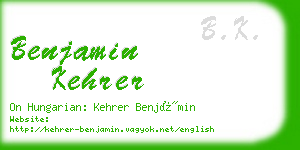 benjamin kehrer business card